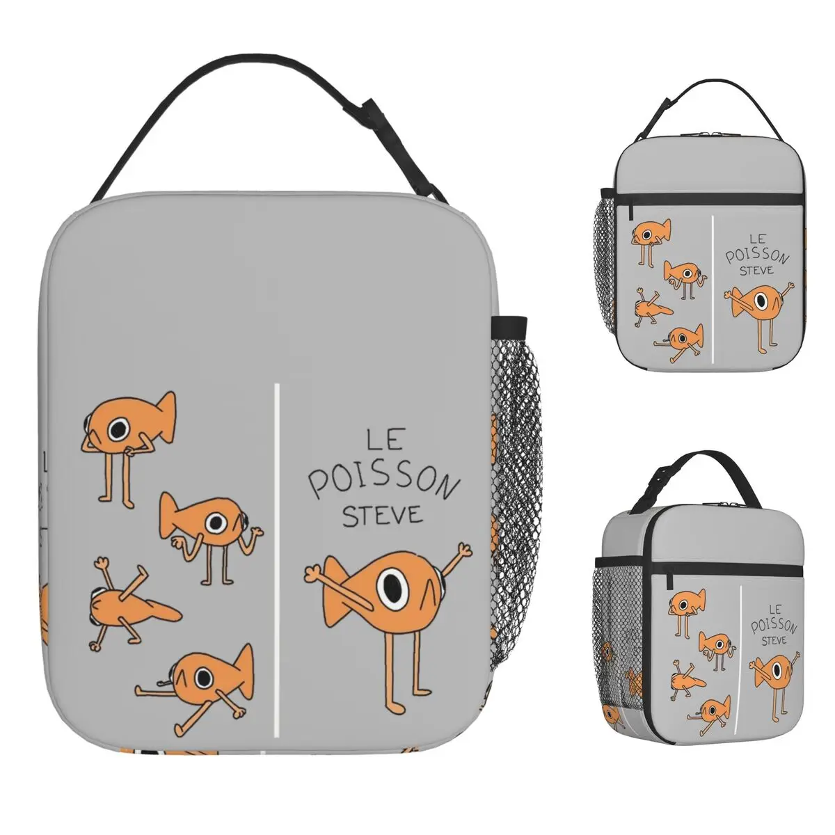 

Le Poisson Steve Funny Golden Fish Meme Lunch Bag For Child Print Lunch Box Aesthetic Outdoor Picnic Thermal Tote Handbags