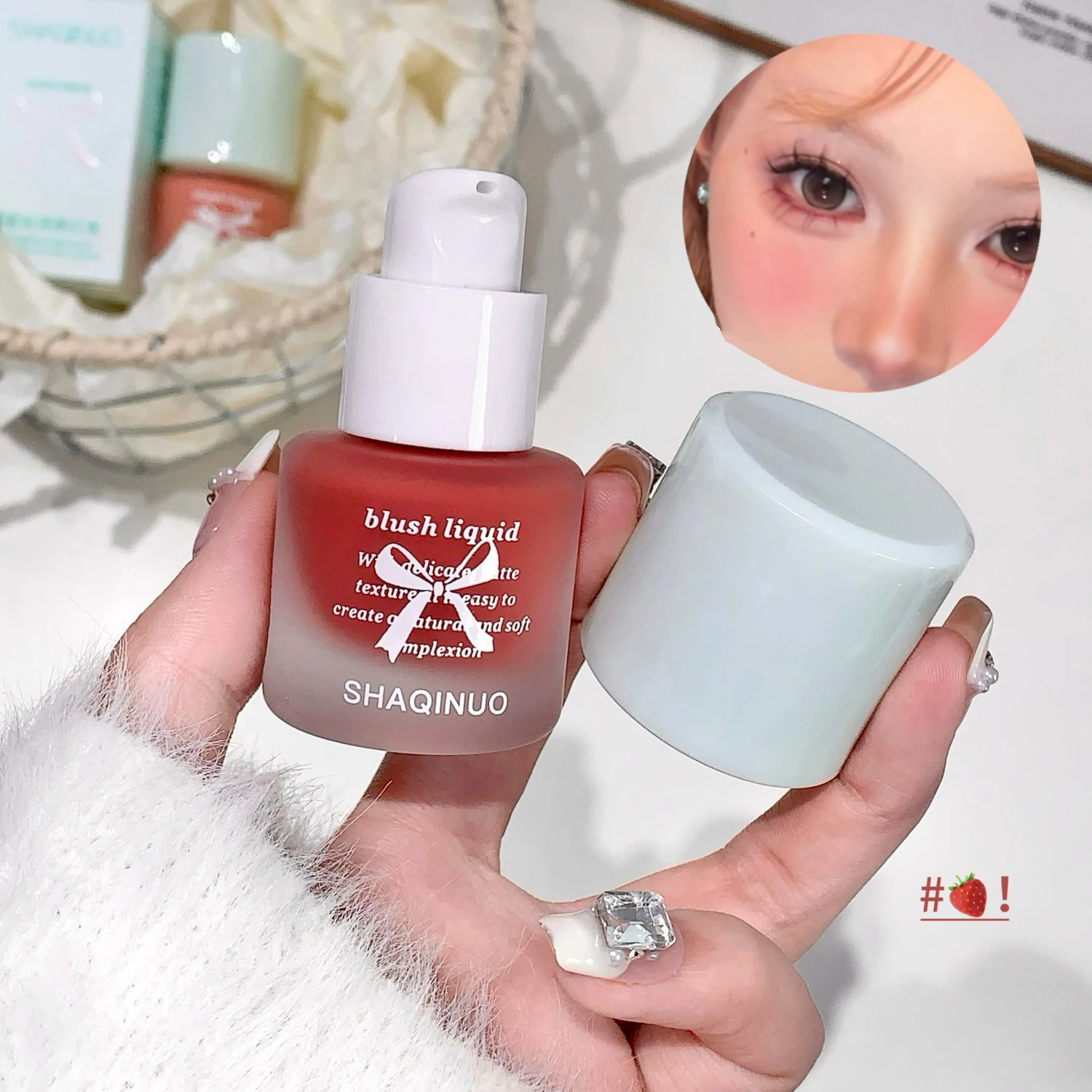 Mist Light Powder Blusher Liquid Natural Matte Rouge Brightening Low Saturation Daily Facial Liquid Blush Cheek Korean Makeup