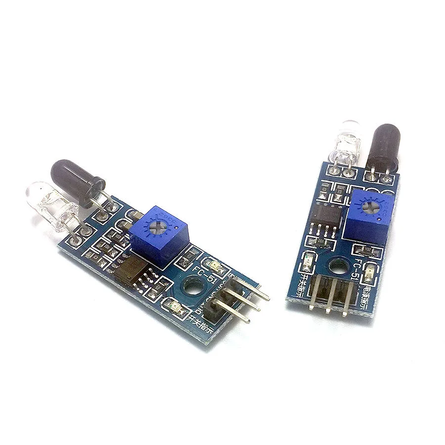 2 Pack Infrared obstacle avoidance module, obstacle avoidance car sensor, black and white line recognition 3.3-5V input