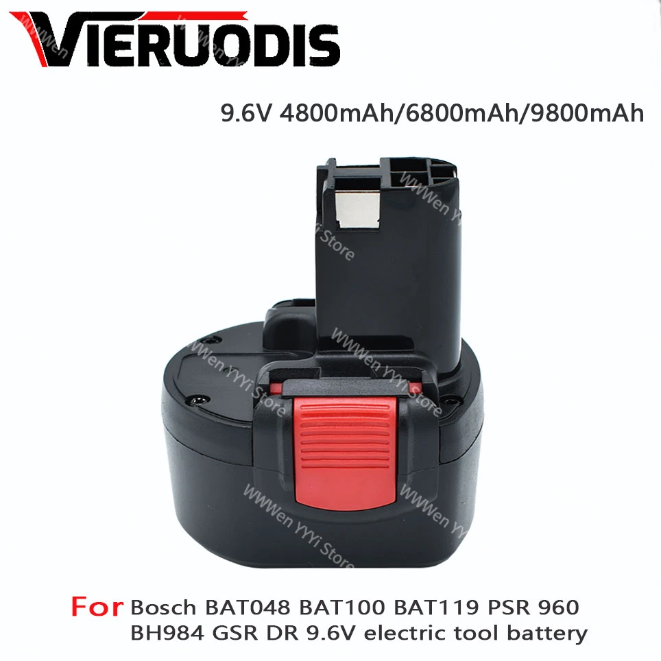 

9.6V 9800mAh NI-MH Replacement Battery for Bosch PSR 960 BAT048 BAT100 BAT119 BH984 BPT1041 23609 32609 PSR960 GSR 9 6V E-2 GSR