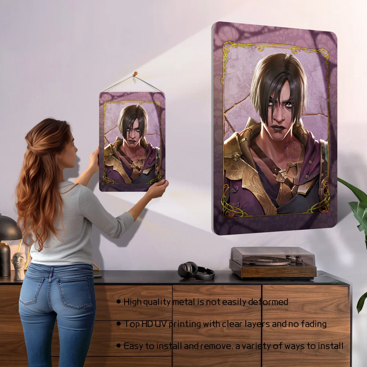 Rebel Sevika Poster Arcane Game Metal Sign Decorative Wall Frames Custom Tin Plaques for Gamer Gaming Room Decoration Art Mural