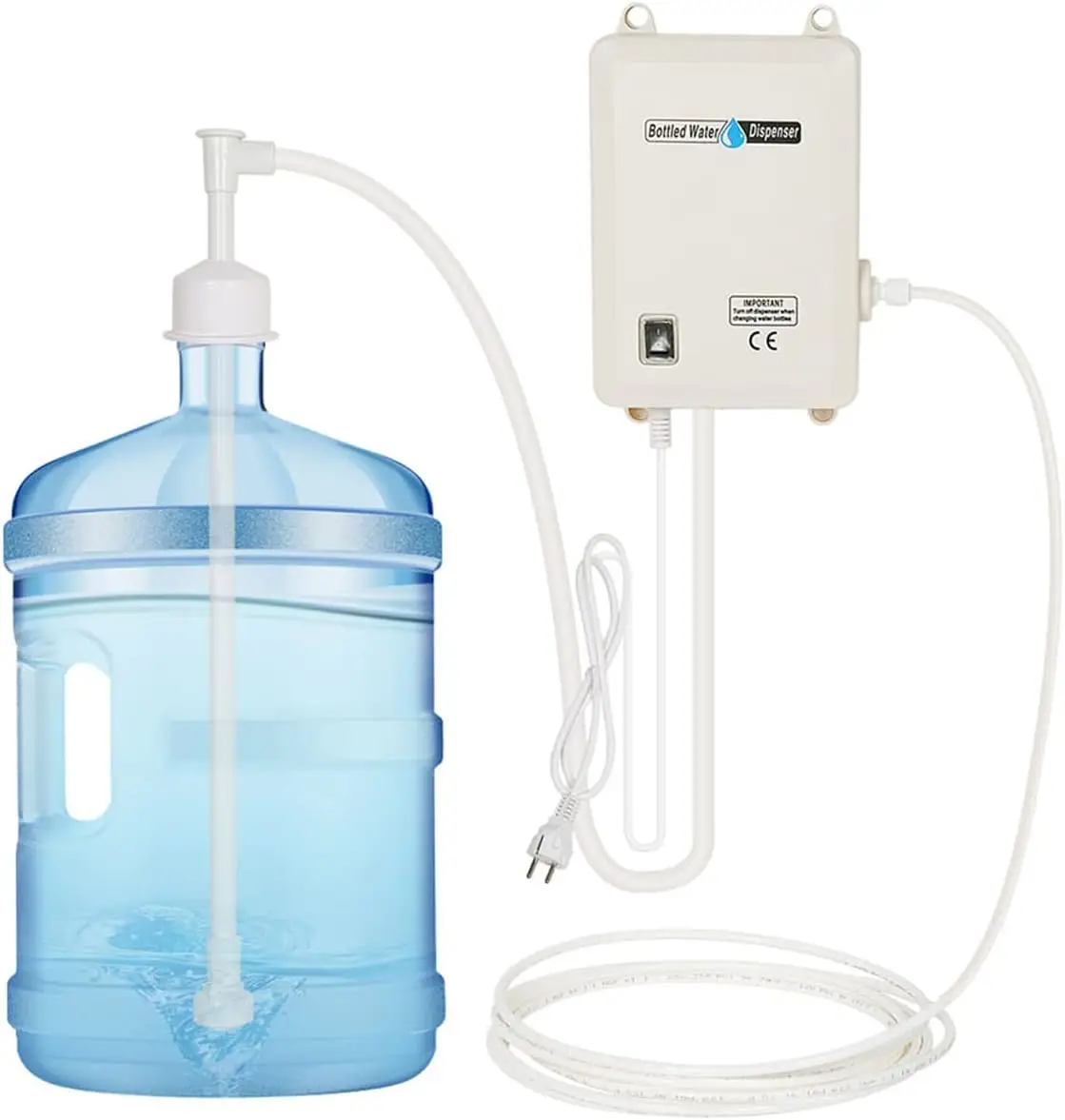 

Water Bottle Dispenser Pump 40psi 1 GPM Automatic 110V for 3 or 5 Gal Bottles Home Office Kitchen Coffee Maker Ice Maker