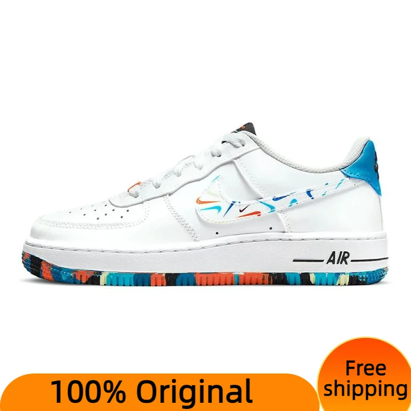 Nike Air Force 1 Low Multicolor Swooshes GS Sneakers shoes With Original Box