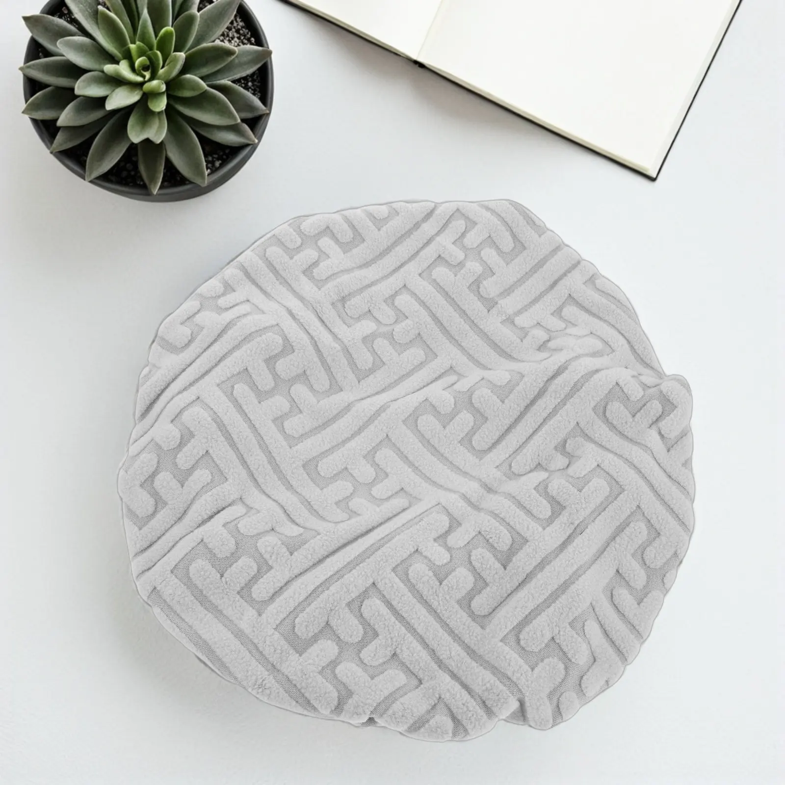 2Pcs Round Barstool Covers Elegant Minimalist Elastic Stool Cushion Slipcovers for Dining Room Kitchen Living -48Cm