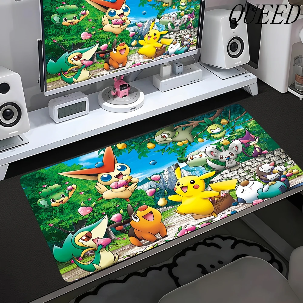 Desk Mat P-pokemon Cute Gaming Mouse Pad Large Non-slip Mousepad PC Gamer Desktop Decoration HD Office Mouse Mat PC Accessories view 3