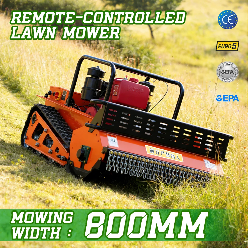 Customized Diesel Lawn Mower That Can Climb Slopes GPS All Terrain Tracked Lawn Mowing Robot