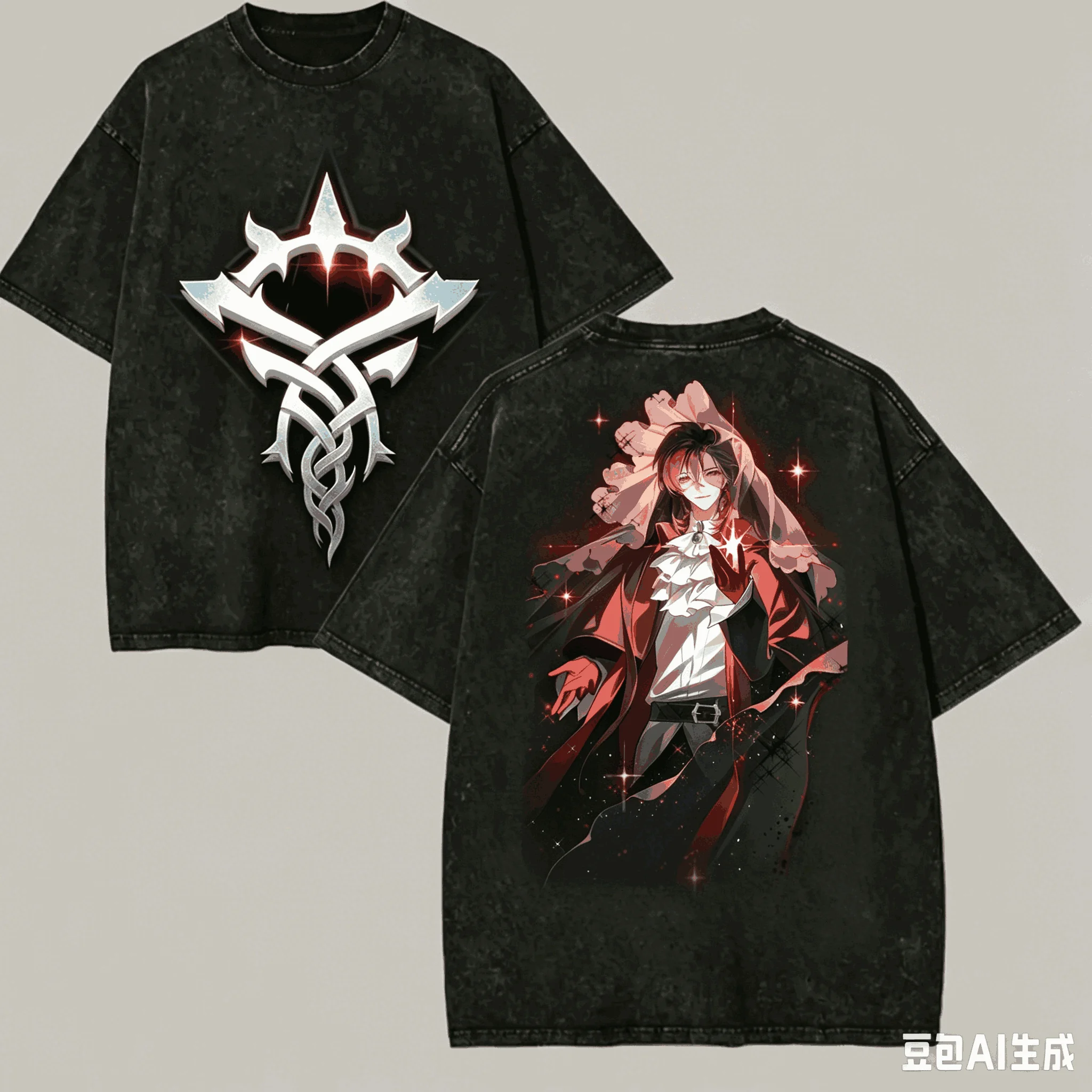 Lord of Mysteries Klein Moretti Washed T‑Shirt Unisex Vintage Distressed Short Sleeve Tee Dark Fantasy Graphic Streetwear Tops