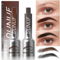 DUNUF 1 Pcs Dual-Prong Brow Pen - Waterproof, Sweat-Resistant, Long-Lasting, Beginner friendly,Slim Design for Flawless Eyebrows
