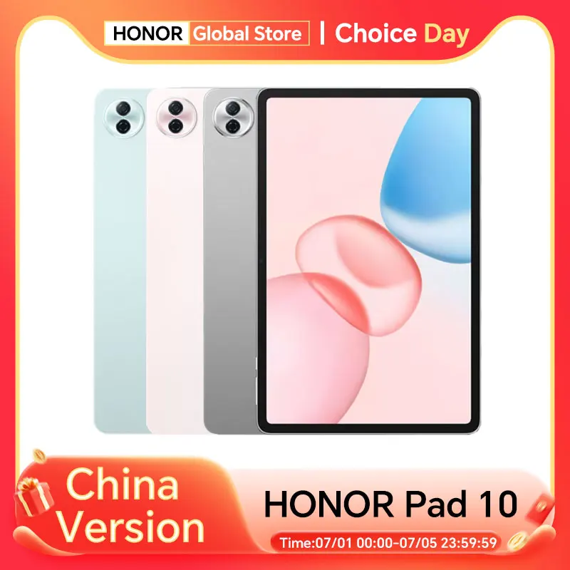 

New China Version HONOR Pad 10 Snapdragon 7 Gen 3 12.1'' 120Hz LCD Screen 10100mAh Battery HONOR 66W Supercharge 8MP Camera