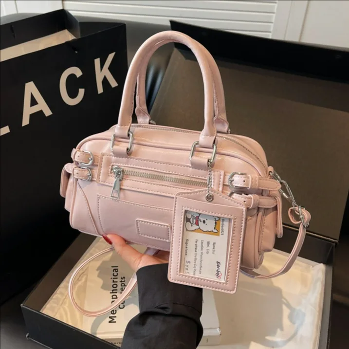 

Stylish Design Glossy PU Sqeare Shoulder & Crossbody Bags Solid Zipper Hot Trendy Designer Style Handbags for Women 2026 New
