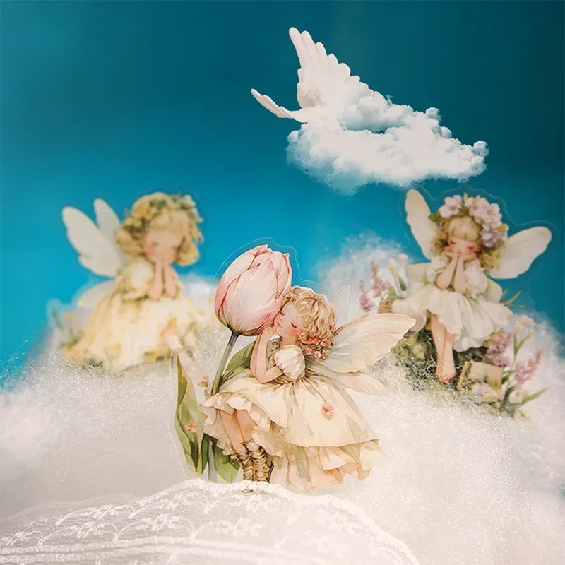 30Sheets Pack Sticker Package Fairy Tale Character Girl Handmade Collage Account Material European Base Scrapbook 163*75mm