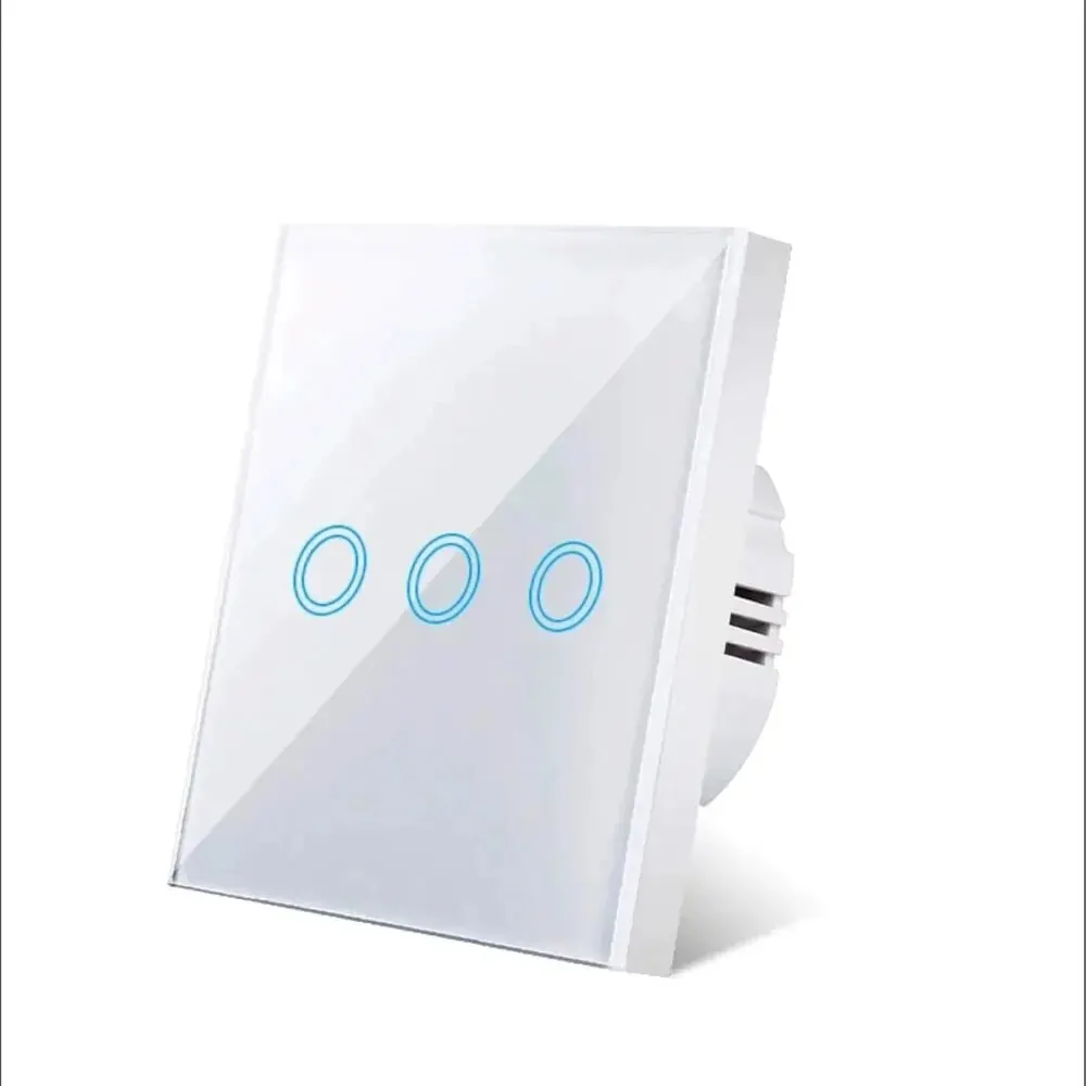 Touch Switch EU LED Crystal Glass Panel Wall Lamp Light Switch 1/2/3 Gang AC100-240V LED Sensor Switches Interruttore