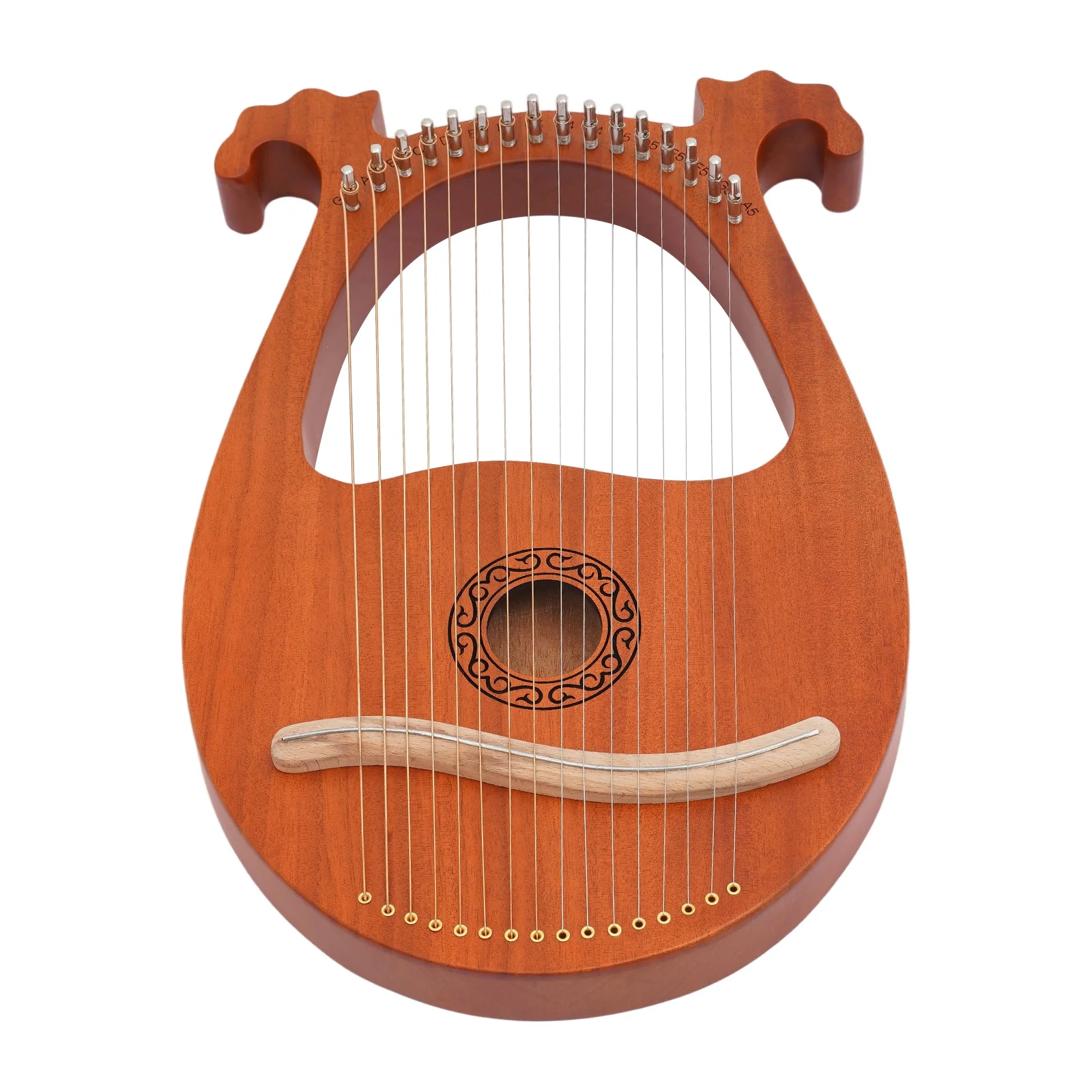 

16-струнная лира-арфа из красного дерева с медиаторами и тюнером для любителей музыки, начинающих и друзей