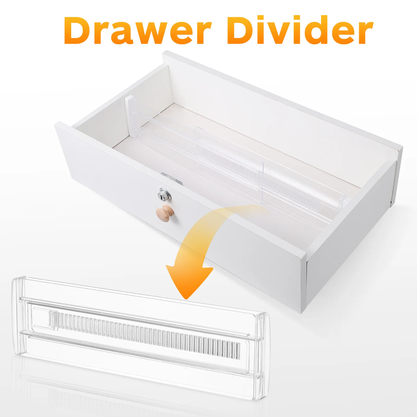 6 pcs Plastic Drawer Dividers Clear Adjustable Expandable Organizer For Kitchen Bedroom Sock Underwear Storage Drawer Divider