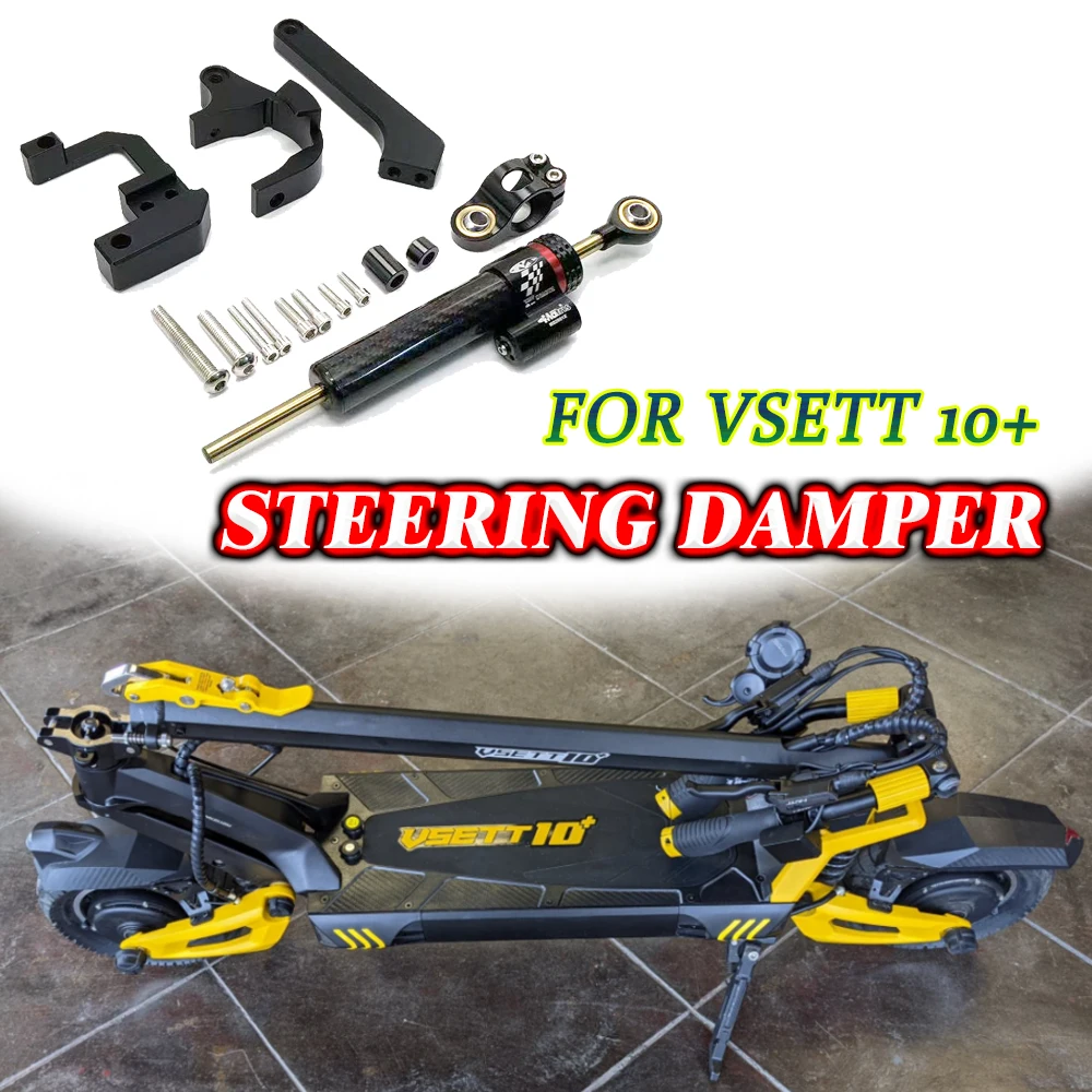 

For VSETT 10+ Electric Scooter Parts New CNC Steering Stabilizer Damper with Aluminum Alloy Bracket Kit Accessories Replacement