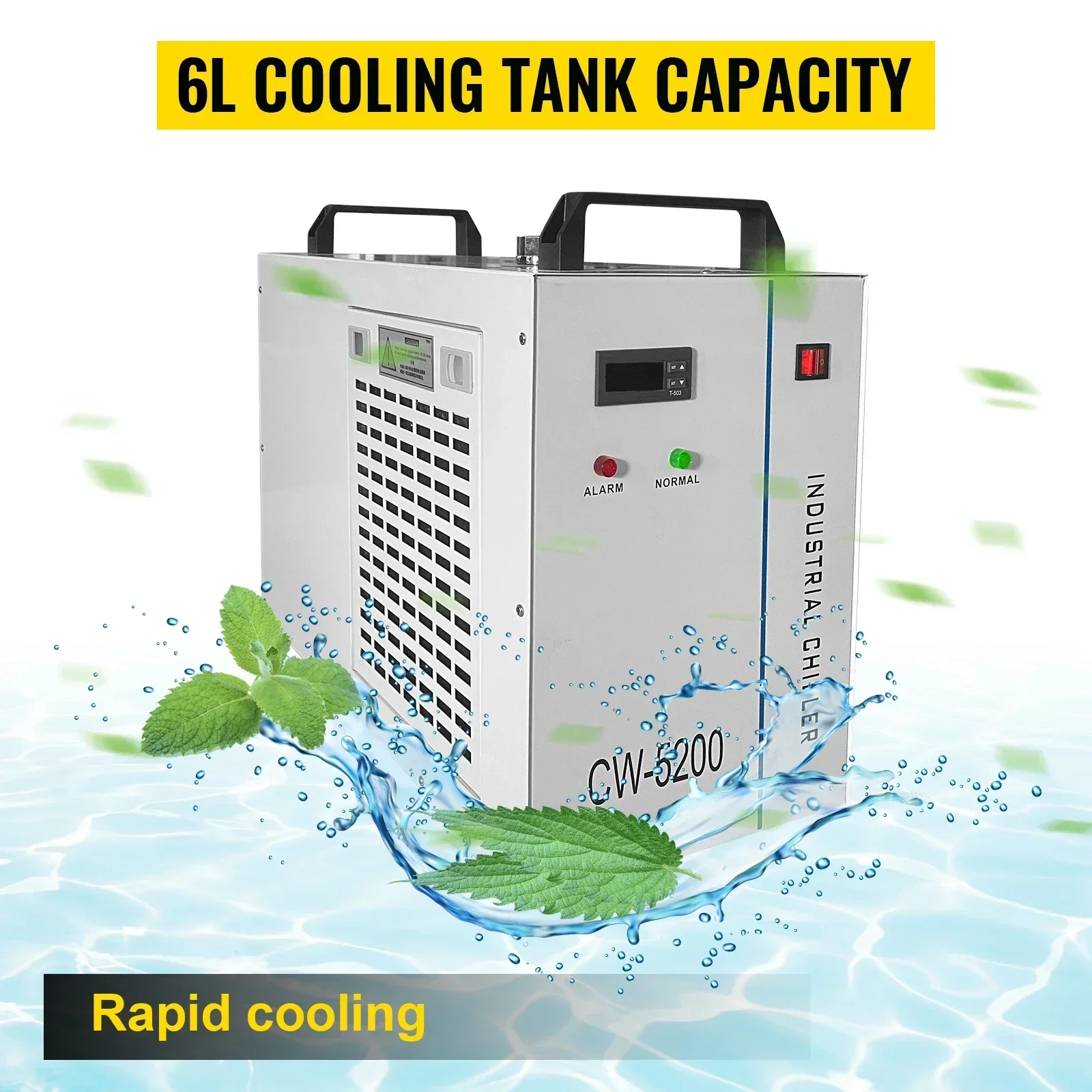 Imagem -02 - Vevor-cnc Laser Máquina de Gravação Chiller Thermolysis Refrigerador de Água Industrial Tubo de Vidro Cool Cw5200 Cw5000 130w 150w