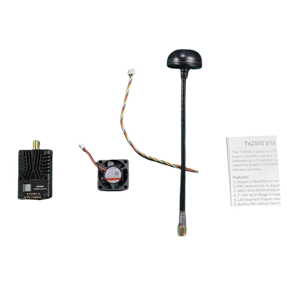 YSUN-ATOMRC TX2500 4.9G-5.8G 2.5W VTX FPV Videotransmitter 800/1600/2500Mw Supports X/Low Band For RC FPV Drone