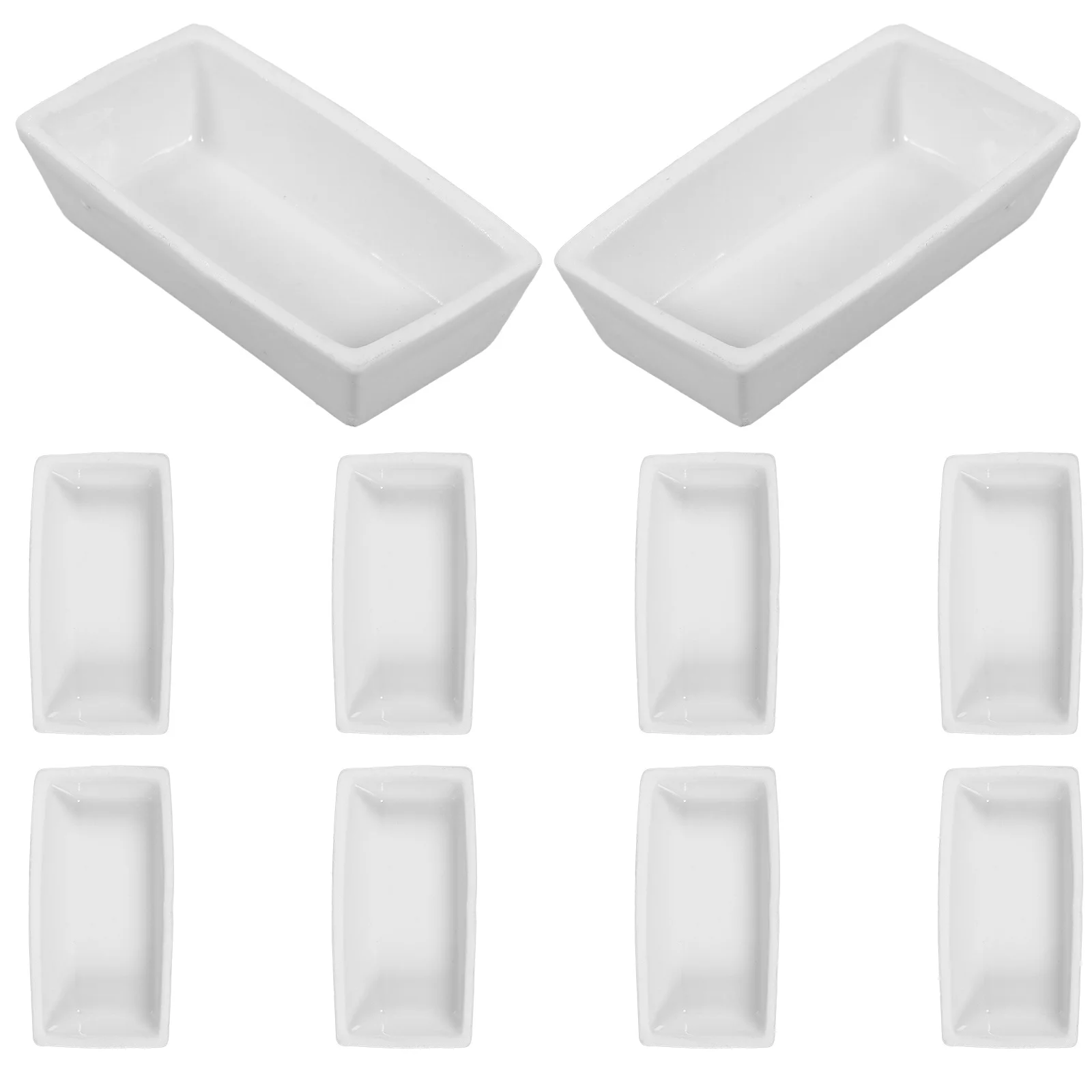 

10 Pcs Lab Petri Dishes Burning Ceramic Holder Crucible Bowl Experimental Rectangular Holders