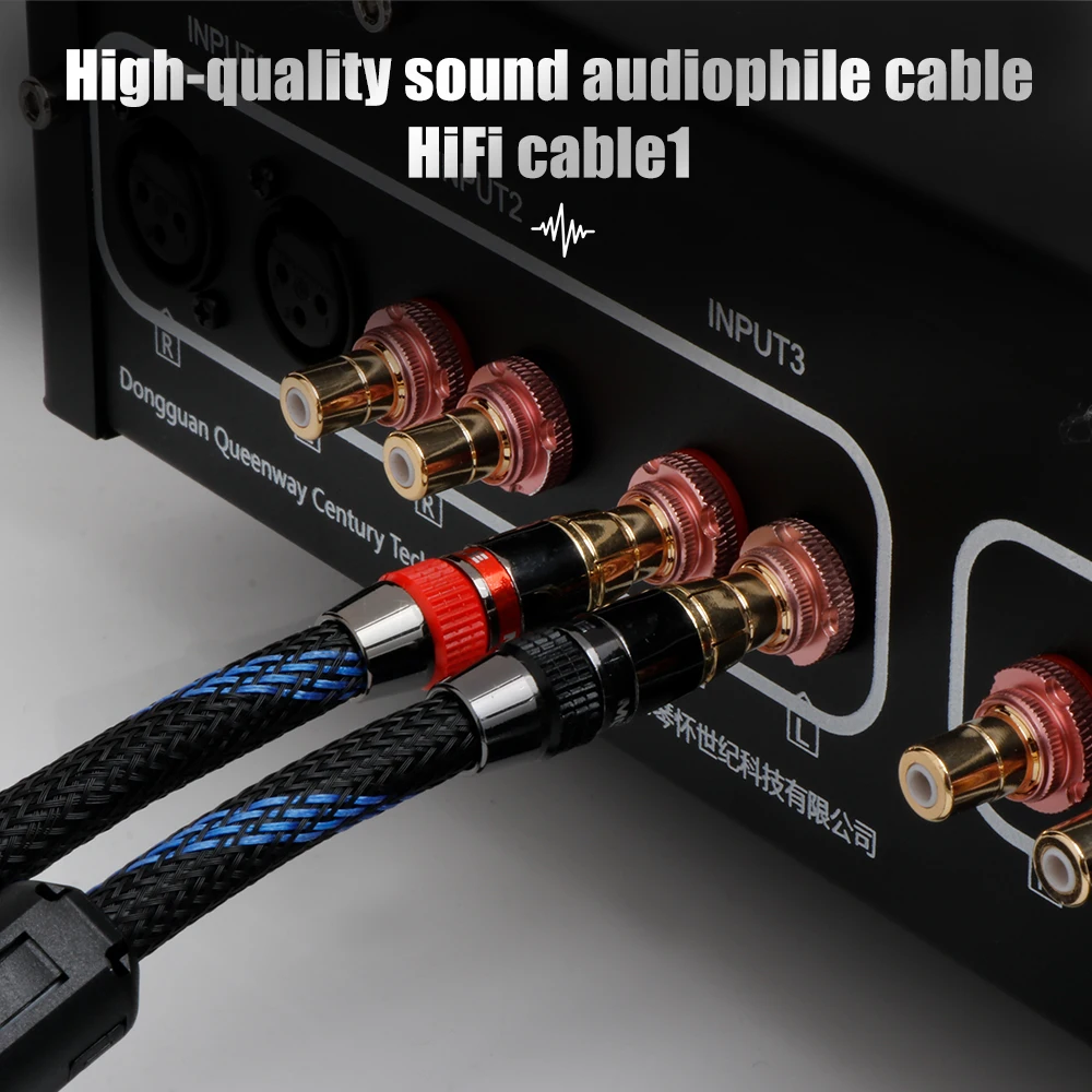 Preffair Subwoofer RCA Cable Ultra High Purity Copper Audio Cable with Gold Plated RCA Plug for HiFi System 3.2ft/1M X401R1752