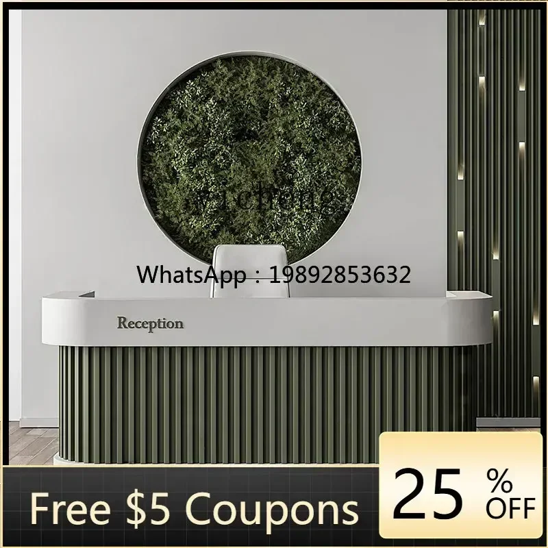 ZZ Light Luxury High-Grade Stainless Steel Cashier Hotel Clothing Store Reception Table