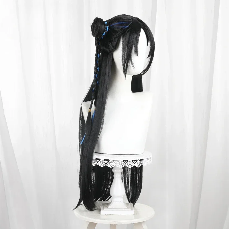 qwerrtyu. 123456   Zai شعر مستعار تأثيري الألياف الاصطناعية لعبة Naraka Bladepoint طويل أسود العجين المقلي التقلبات جديلة longasdffghjk 9877