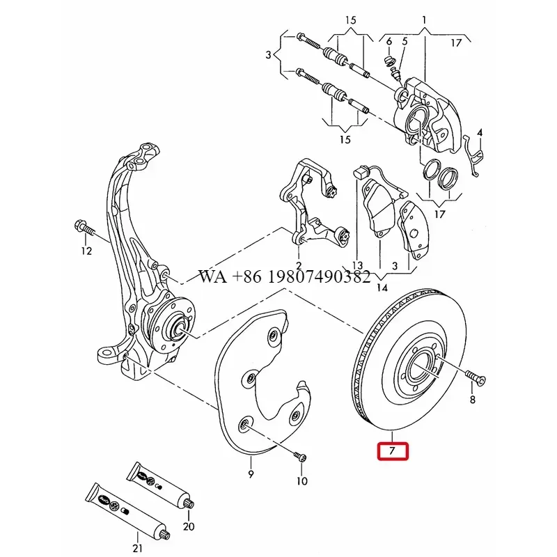 wmwmnu Factory Front Brake Disc Ventilation Disc 8K0615301A 8R0615301 8R0615301C for A4 Q5 A6 2.0T 3.2T 2.5T