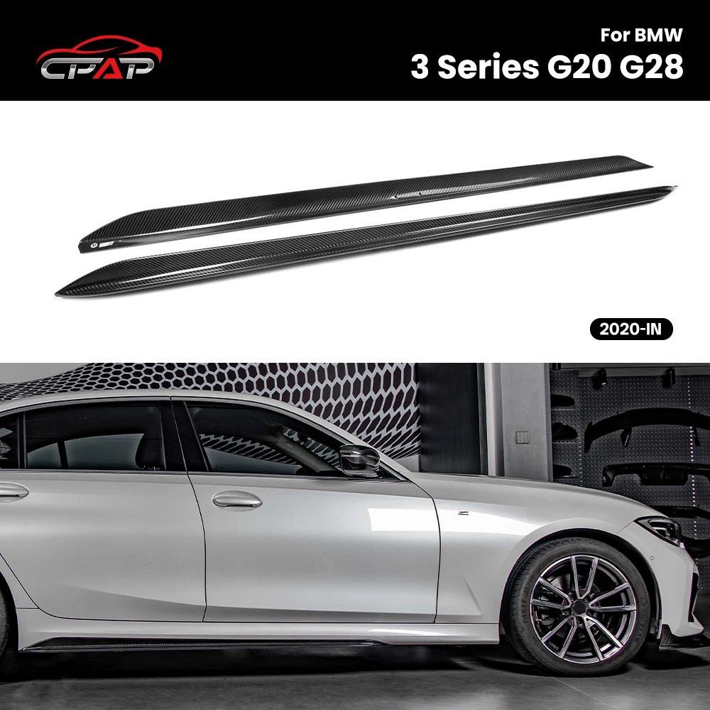 

Real Dry Carbon Fiber Side Skirts Body Kits Car Accessories For BMW 3 Series G20 G28 2020-IN MP Style 2Pcs/Set