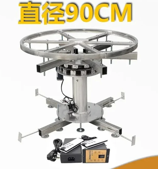 Factory Direct 2026 Electric lifting and rotating steel frame, turntable, dining table movement, hotel electric remote control,