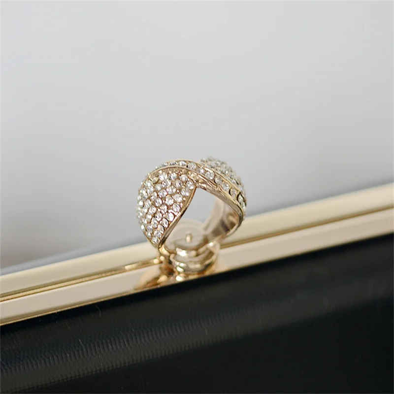 New 20X10 Cm Brand Gold Silver Metal Box Clutches Evening Diy Handbags Accessories Obag Handle Ring On Top Hangers Purse Frames