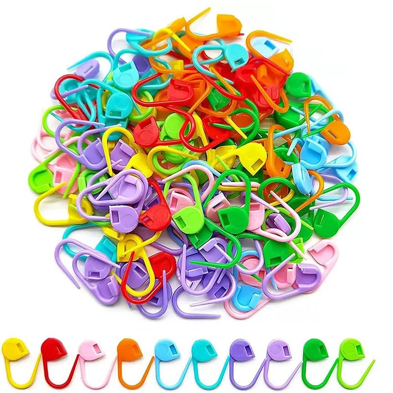 Colorful Plastic Yarn Markers & Anti-Slip Counting Pins for Knitting & Crochet - Reusable Stitch Markers, DIY Craft Accessories
