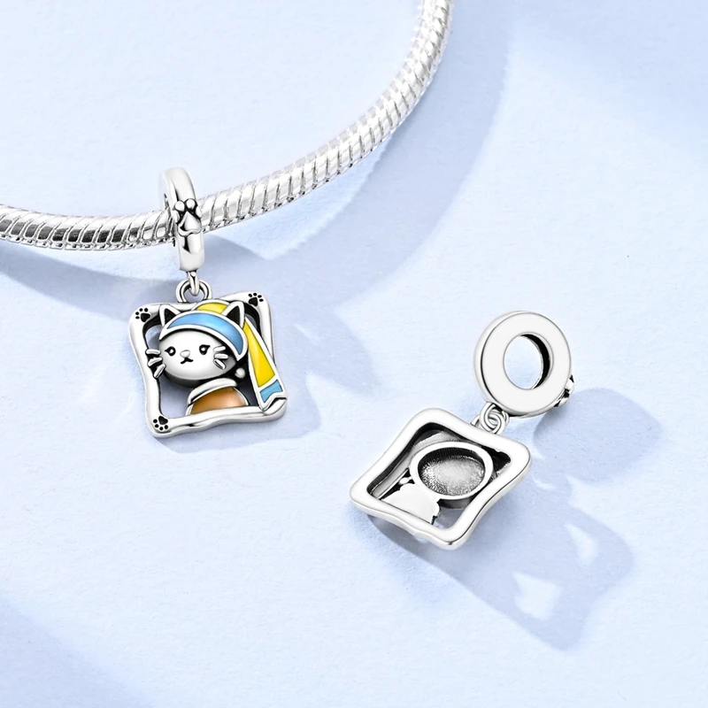 925 Sterling Silver Artist Charms Pendant CZ Zircon Painting Tool Dangle Fit Original Bracelet DIY Women Birthday Jewelry Gifts