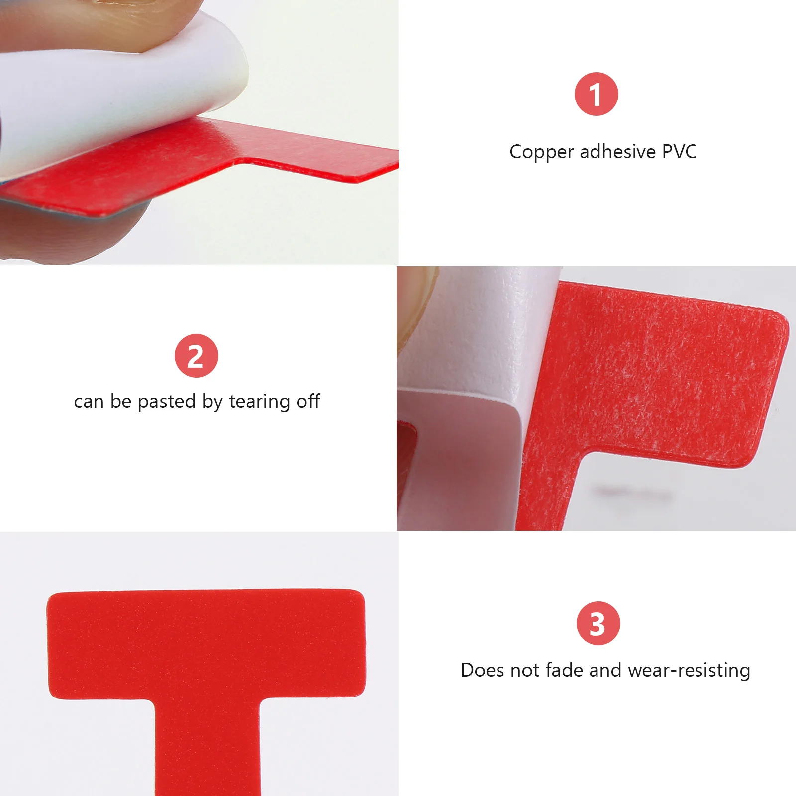 100pcs Floor Warning Line Identification Stickers Red Positioning Decals Permanent Adhesive Tear Resistant Social for Indoor