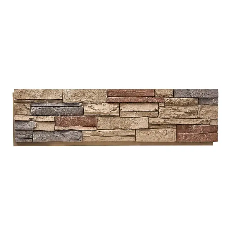 

Faux Stacked Stone Panel, 45.6 x 12.8 in Artificial Stone Wall Panels, High-Density PU Stones Siding Panel, Easy to Cut, Rock Panels for Interior and Exterior Decorations, Brick Red