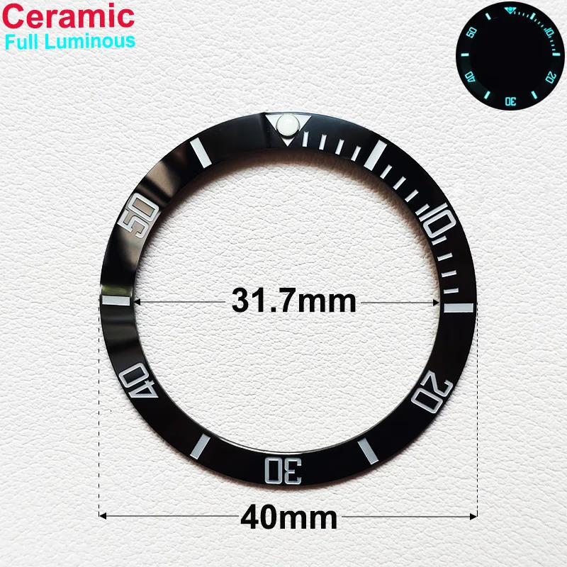 40mm * 31,7mm Keramik-Uhrenlünetteneinlage Passend für 42mm bis 44mm Taucher-GMT-Yacht-Sea-Dweller-Uhrengehäuse Uhrenring-Zubehör – Detail 32