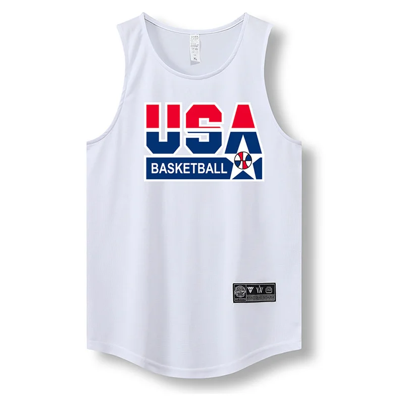 

Summer Men's Basketball Tank Tops 3D Printed Letter Graphic Round Neck Sleeveless Outdoor Sports Exercise Loose Breathable Vest