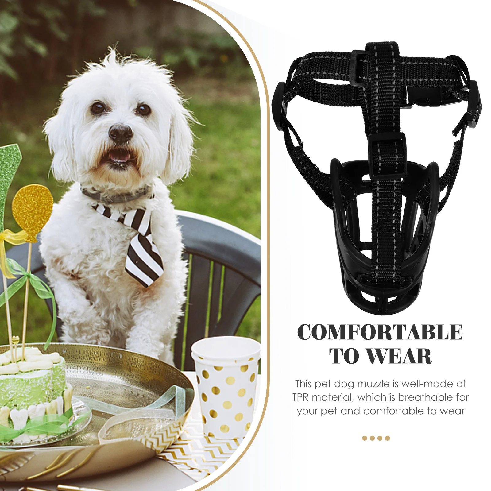 

barking Dog Large Adjustable Dogs Dog Mouth Cover Black Muzzle s Muzzle For Pet Adjustable Portable Pet Supplies