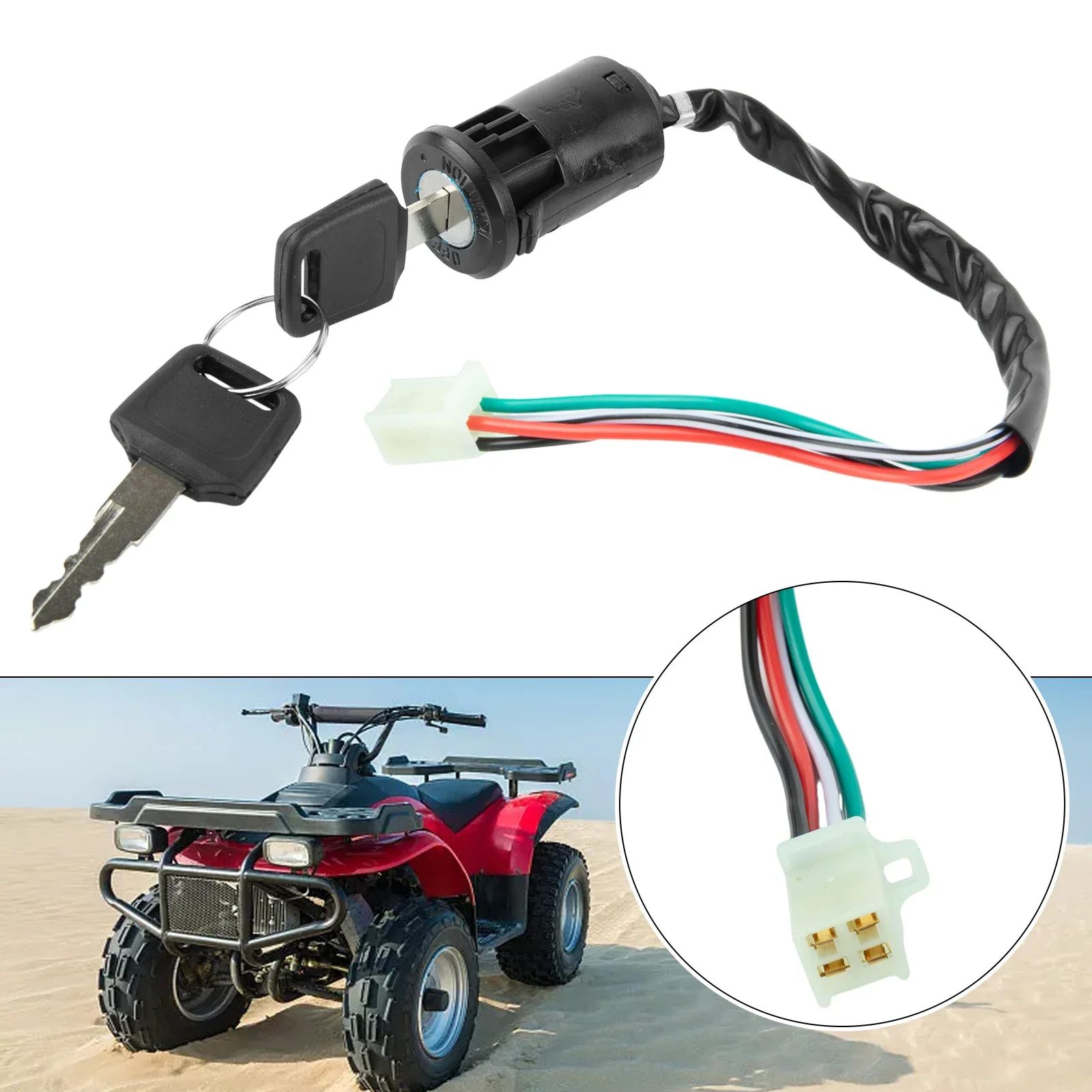 

Motorcycle Ignition Switch + Keys Scooter Accessories Fit for Quad Dirt Bike for ATV on/Off Plastic Universal Replacement Parts
