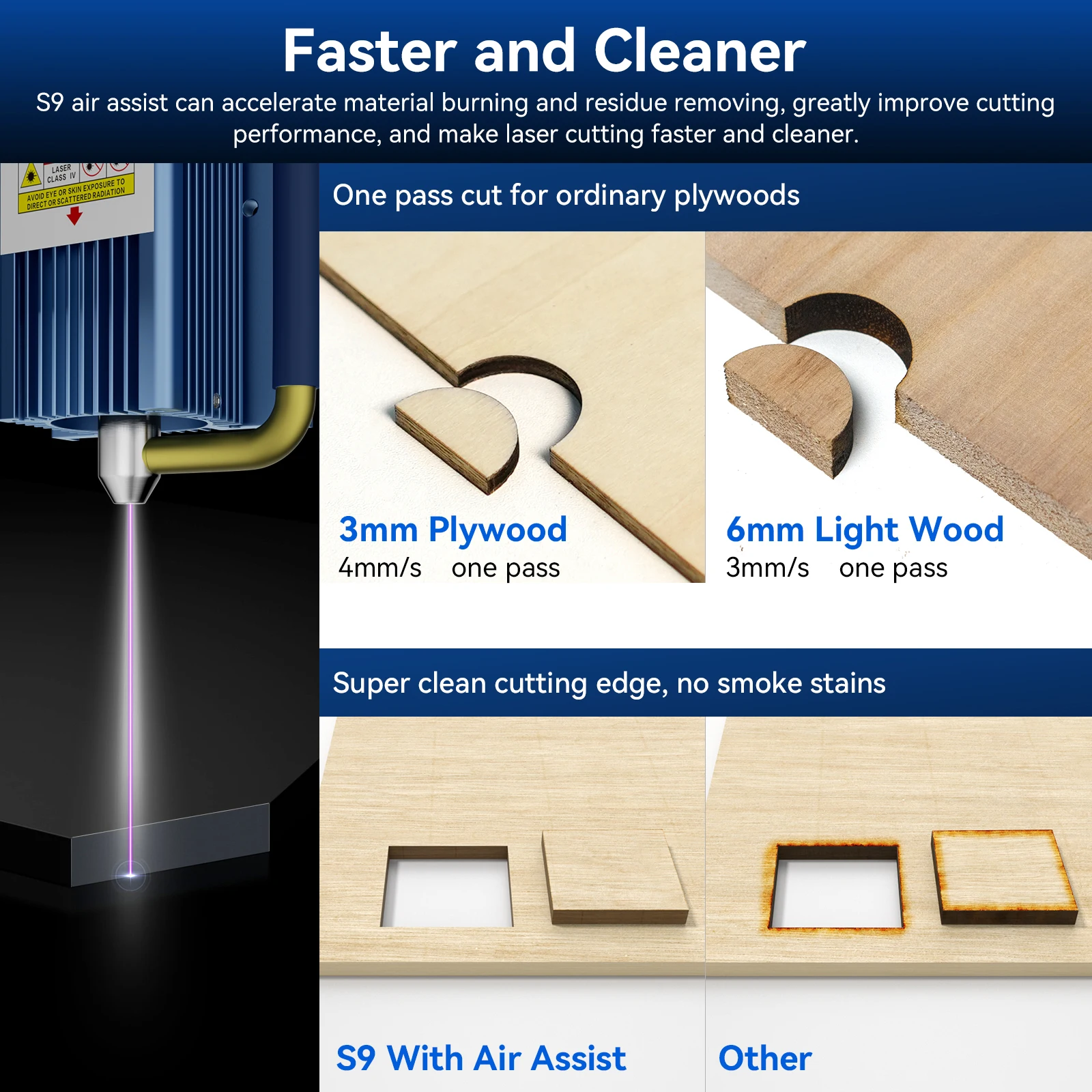 SCULPFUN S9 Air Assist Nozzle Kit 30ML/ Air Pump EU/US Version 220V/100V High Speed Low Noise Air Assist For Laser Engraver