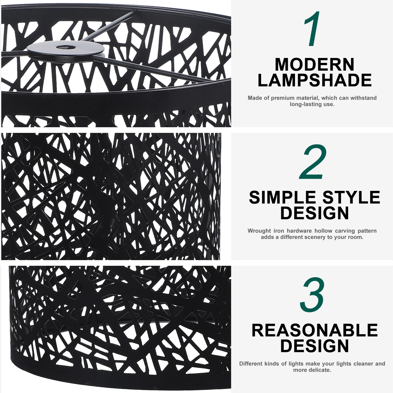 

Iron Lampshade For Table Lamp Modern Black Metal Hollow Carved E27 Base Bedroom Living Room Floor Lamp Shade Decor