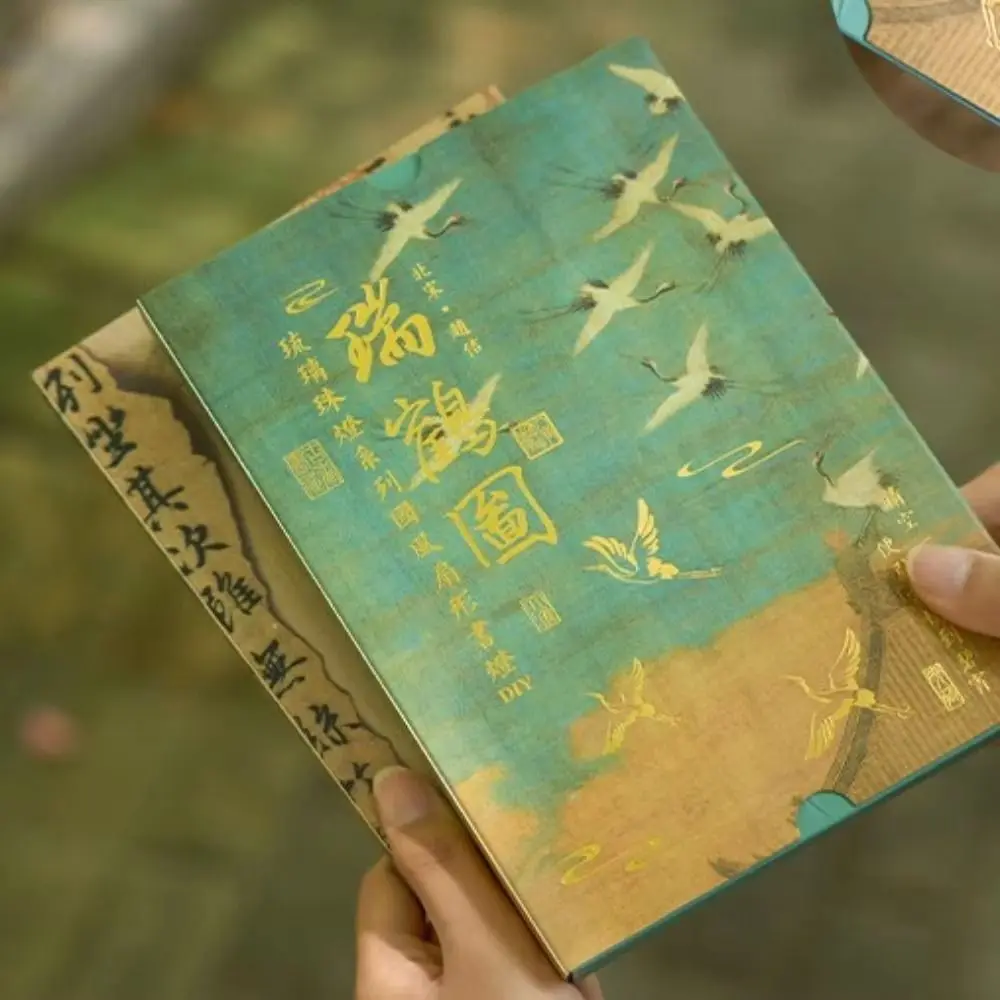 3D Stereoscopic DIY Book Lamp Ancient Style Simulation Folding Night Light Handmade with Tassels Art Book Light Material Kit