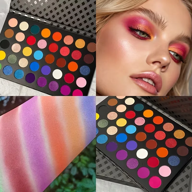 40-Color Eyeshadow Palette And 8pcs Brushes Set,Matte And Shimmer Eyeshadow,Rich Colors,Non-Flying Powder,Various Stage Makeup