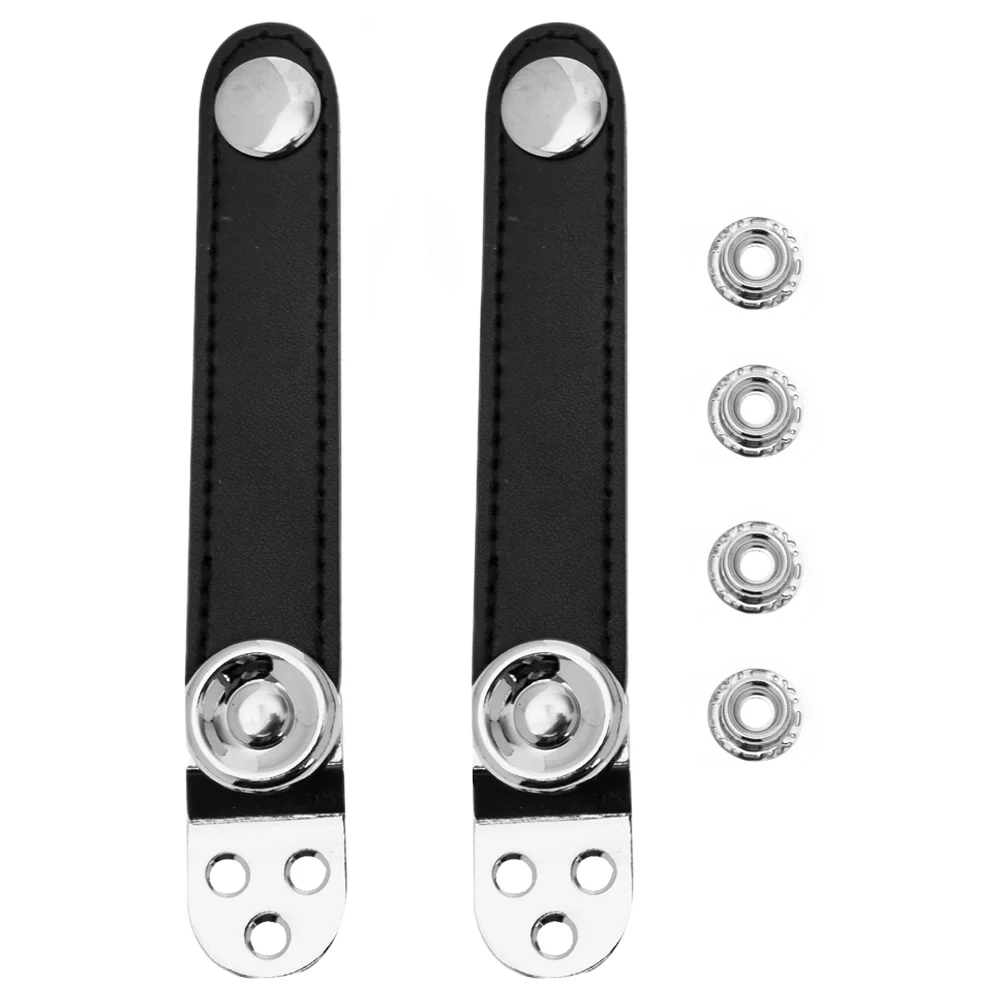 

2 Pcs Accordion Buckle Straps Accessories Bass Belt All Black Harness Steel Universal