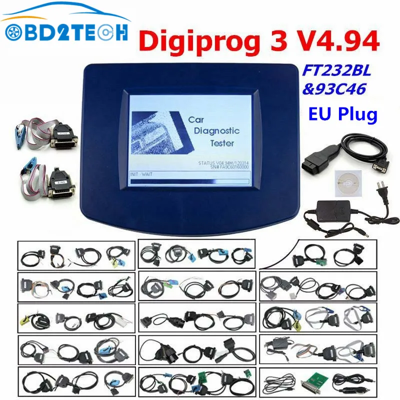 مجموعة كابلات كاملة للسيارة ، Digiprog 3 ، مبرمج OBD ، أداة برنامج OBDII ، قابس EU ، جديد ، V4.94 FTDI #1