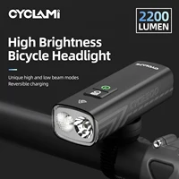 CYCLAMI CYC2200 luz frontal de bicicleta tipo C luz de bicicleta recargable IPX6 faro impermeable accesorios de bicicleta