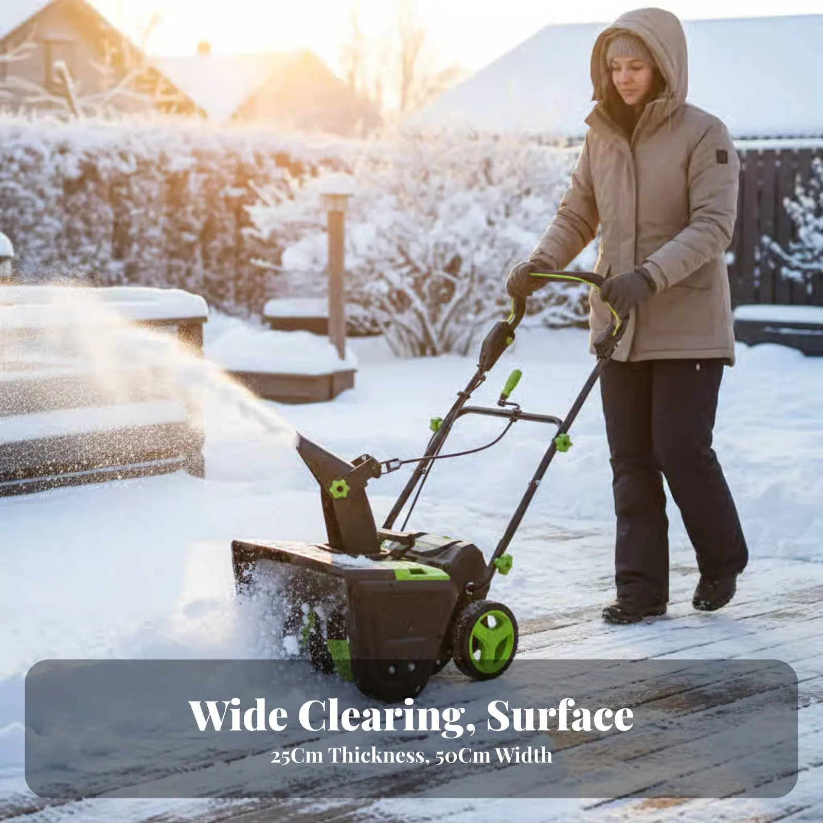 

Электрический снегоуборщик ручной, беспроводной, с двумя аккумуляторами, 40В, бесщеточный двигатель, регулируемый нейлоновый снегоотбрасыватель, для дома и участка