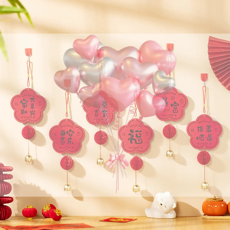 النمط الصيني الحصان سنة الجدار المعلقات غير المنسوجة مقابض الأبواب التقليدية المعلقات نعمة مع شرابة 1 قطعة #1