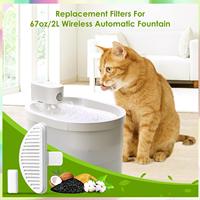 B23B Cat Fountain Filters, 3 Pack Replacement Filters & 6 Pack Replacement Filter Sponges For 67Oz/2L Automatic Pet Fountain Par