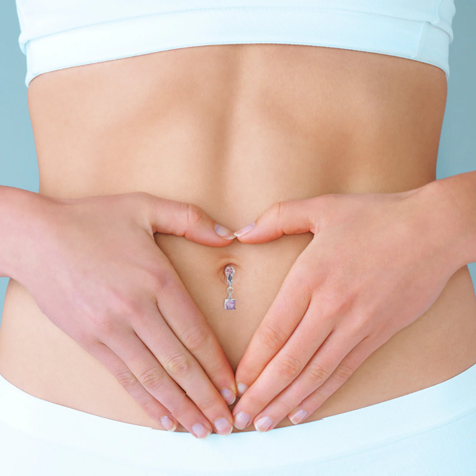 3 قطعة كليب على حلقات السرة وهمية ثقب القلب فراشة زركونيا البطن زر مجوهرات النساء عادية موضة اكسسوارات الحفلات