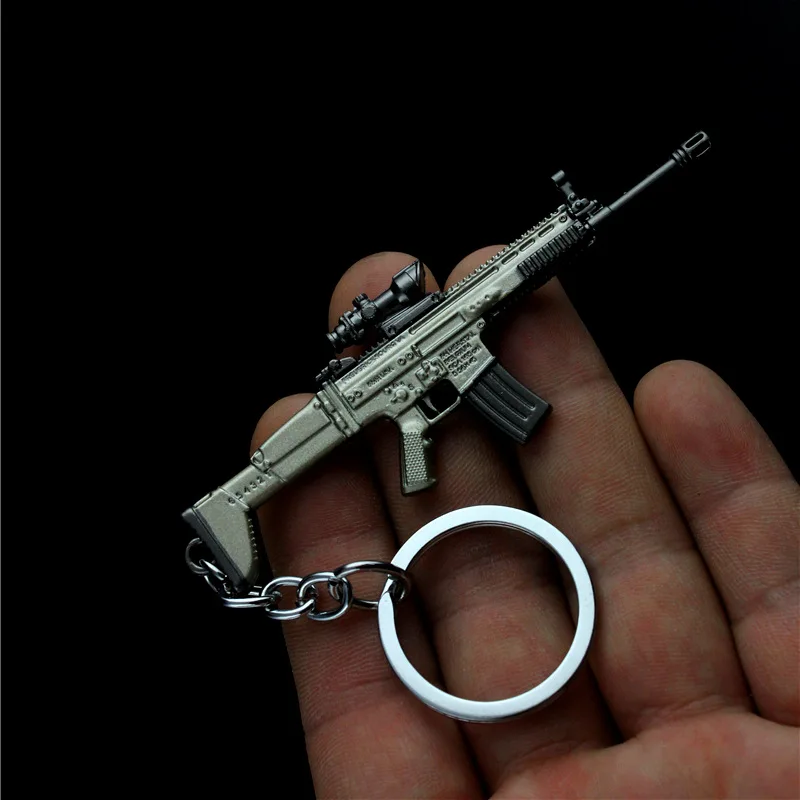 Hot Game Keychain Jewelry Weapon Model Metal Pendant Key Chain Bag Car Key Holders Gift For Kids Men