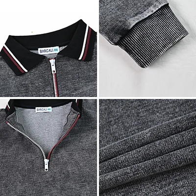 BARCALI Jugend-Set: Marineblauer und Schwarzer Pullover mit Maxirock, Langarm, Kontrastkragen und Reißverschluss, French Terry für den Winter – Detail 13